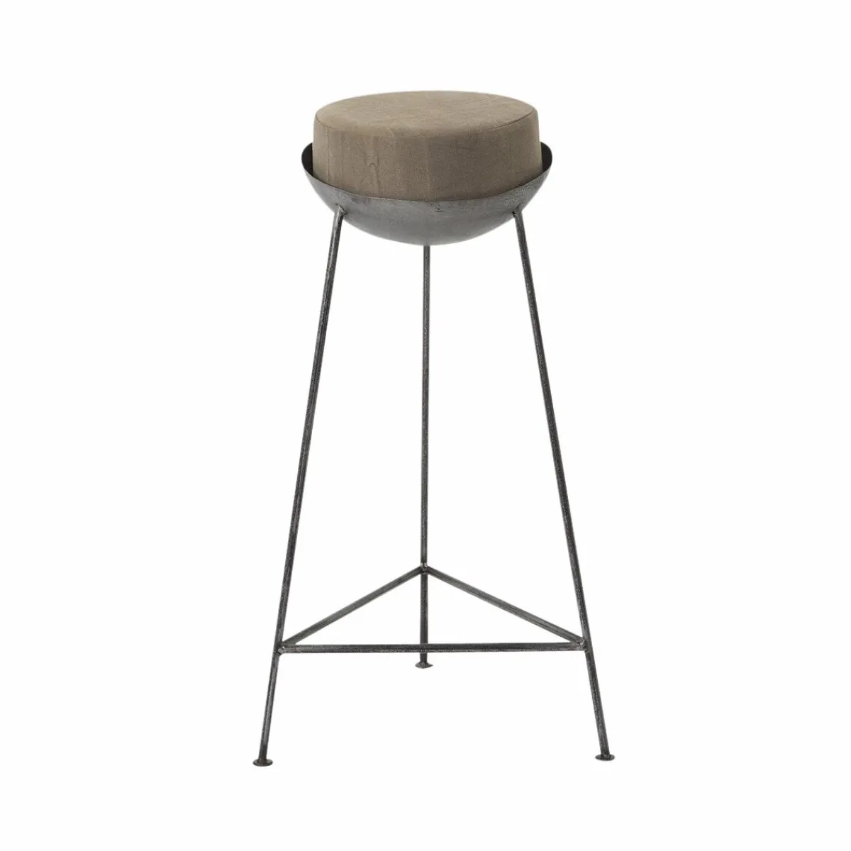 Made in Meubles Tabouret de bar en métal 1 place Grey