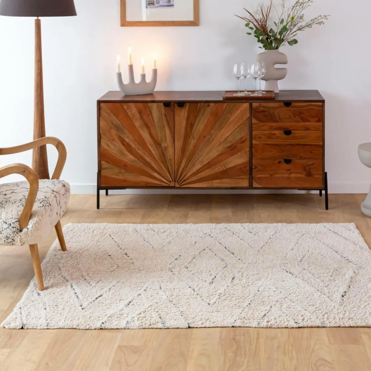 Made in Meubles Tapis en coton Victor