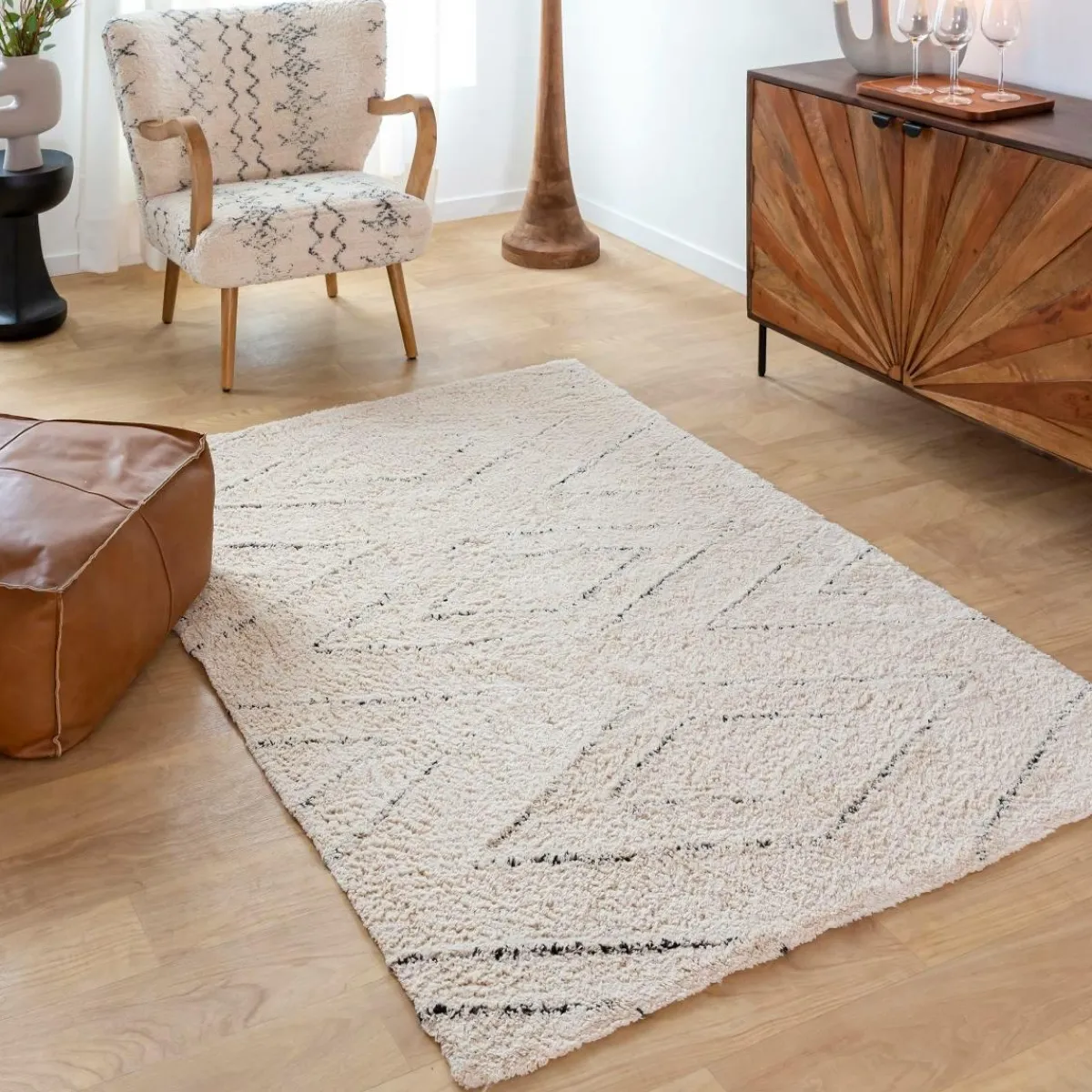 Made in Meubles Tapis en coton Victor