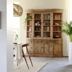 Made in Meubles Vaisselier arrondi en bois recyclé Garance