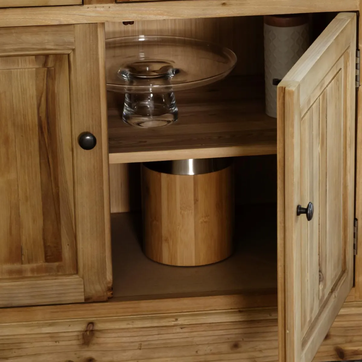 Made in Meubles Vaisselier arrondi en bois recyclé Garance