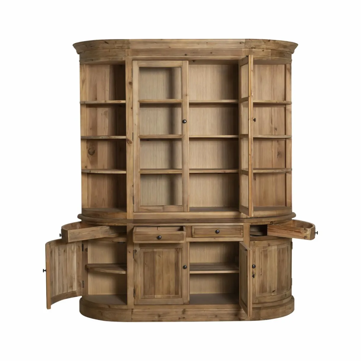 Made in Meubles Vaisselier arrondi en bois recyclé Garance