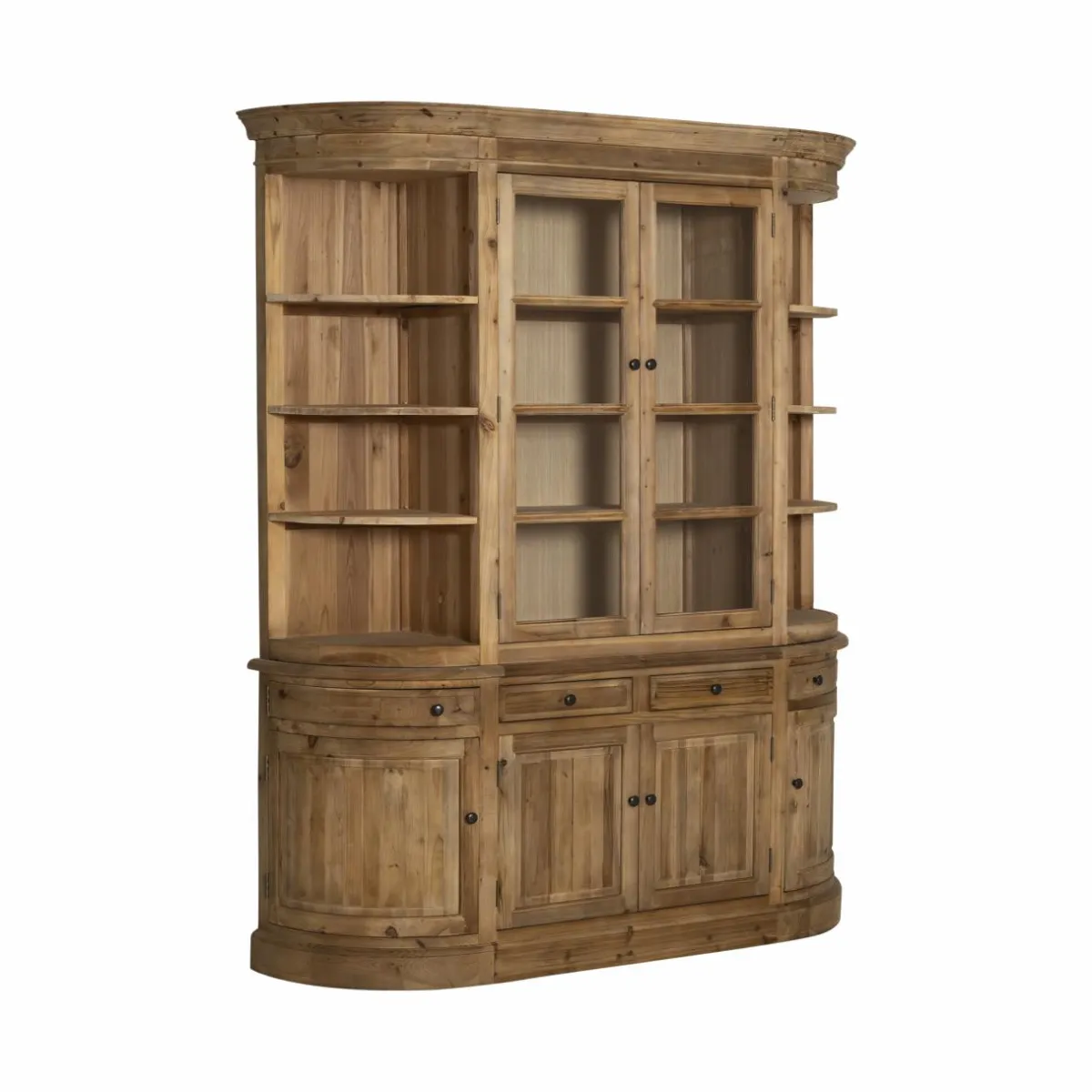 Made in Meubles Vaisselier arrondi en bois recyclé Garance