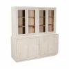 Made in Meubles Vaisselier en bois de manguier blanchi Alison