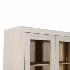 Made in Meubles Vaisselier en bois de manguier blanchi Alison