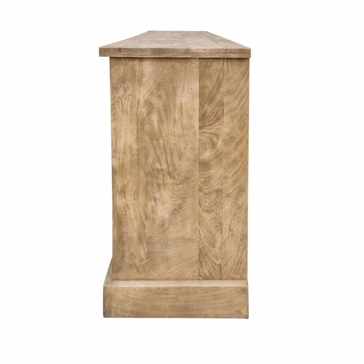 Made in Meubles Vaisselier en bois de manguier brossée et métal noir Clotilde