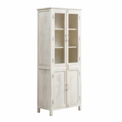 Made in Meubles Vaisselier en bois de manguier blanchi Cuzco