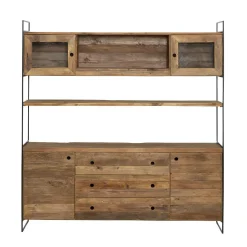 Made in Meubles Vaisselier en bois recyclé 190cm Blaise