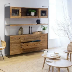 Made in Meubles Vaisselier en bois recyclé 190cm Blaise