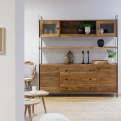 Made in Meubles Vaisselier en bois recyclé 190cm Blaise