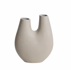 Made in Meubles Vase beige 2 tiges en aluminium Tulipa