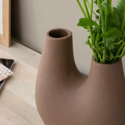 Made in Meubles Vase marron 2 tiges en aluminium Tulipa