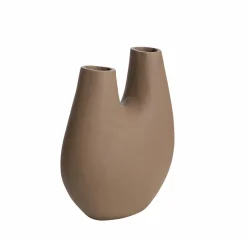 Made in Meubles Vase marron 2 tiges en aluminium Tulipa