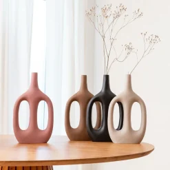 Made in Meubles Vase soliflore noir en aluminium Pivoine