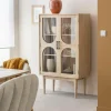 Made in Meubles Vitrine 2 portes en bois de manguier Lydia