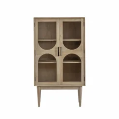 Made in Meubles Vitrine 2 portes en bois de manguier Lydia