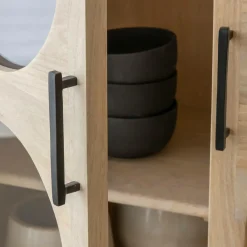Made in Meubles Vitrine 2 portes en bois de manguier Lydia