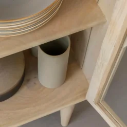 Made in Meubles Vitrine 2 portes en bois de manguier Lydia