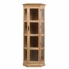 Made in Meubles Vitrine d'angle en bois d'acacia Esmée