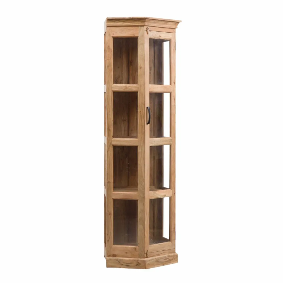 Made in Meubles Vitrine d'angle en bois d'acacia Esmée
