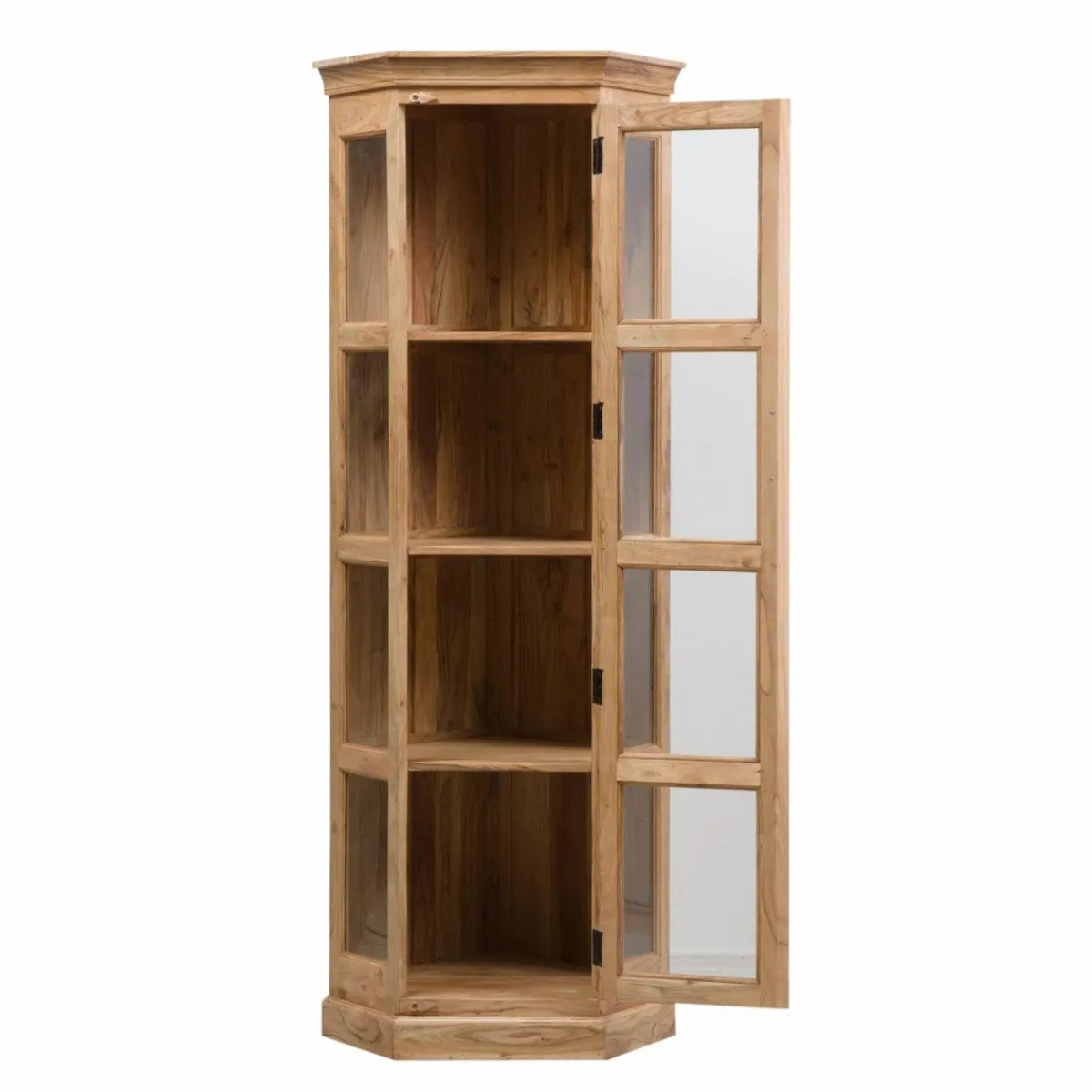 Made in Meubles Vitrine d'angle en bois d'acacia Esmée