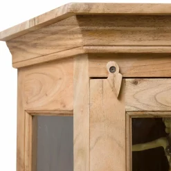 Made in Meubles Vitrine d'angle en bois d'acacia Esmée