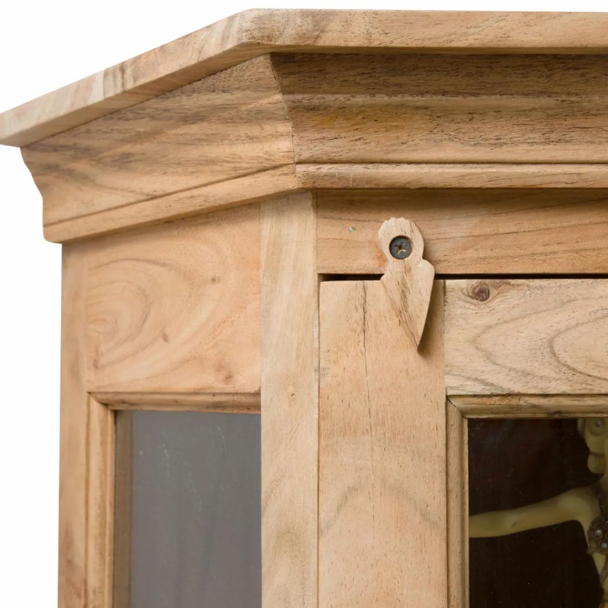 Made in Meubles Vitrine d'angle en bois d'acacia Esmée