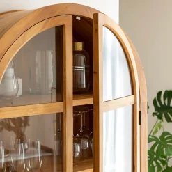 Made in Meubles Vitrine en bois d'acacia 4 portes Jo