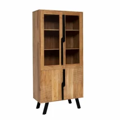 Made in Meubles Vitrine en bois d'acacia et métal Mano