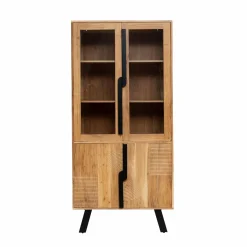 Made in Meubles Vitrine en bois d'acacia et métal Mano