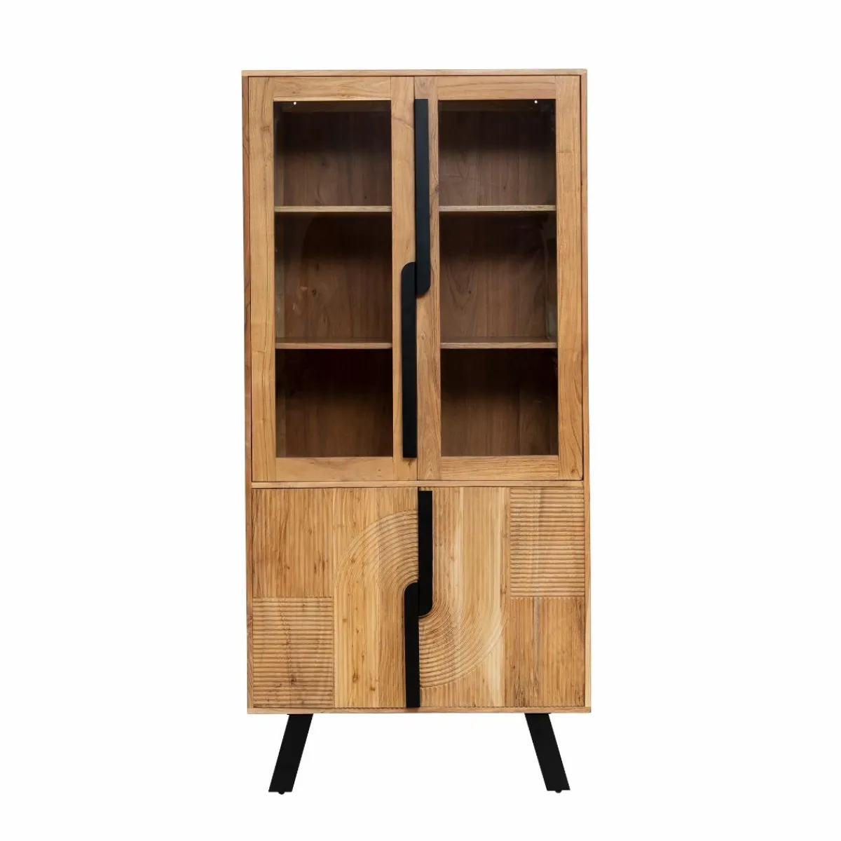 Made in Meubles Vitrine en bois d'acacia et métal Mano