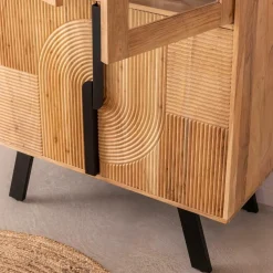 Made in Meubles Vitrine en bois d'acacia et métal Mano