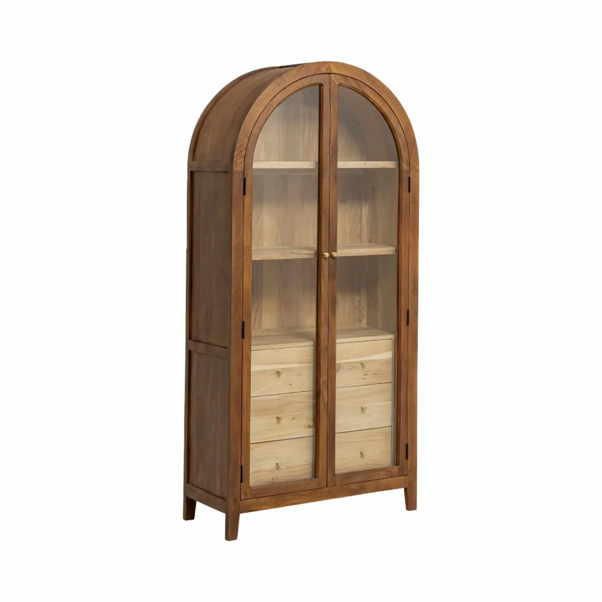 Made in Meubles Vitrine en bois d'acacia Néven