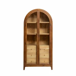 Made in Meubles Vitrine en bois d'acacia Néven