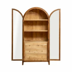 Made in Meubles Vitrine en bois d'acacia Néven