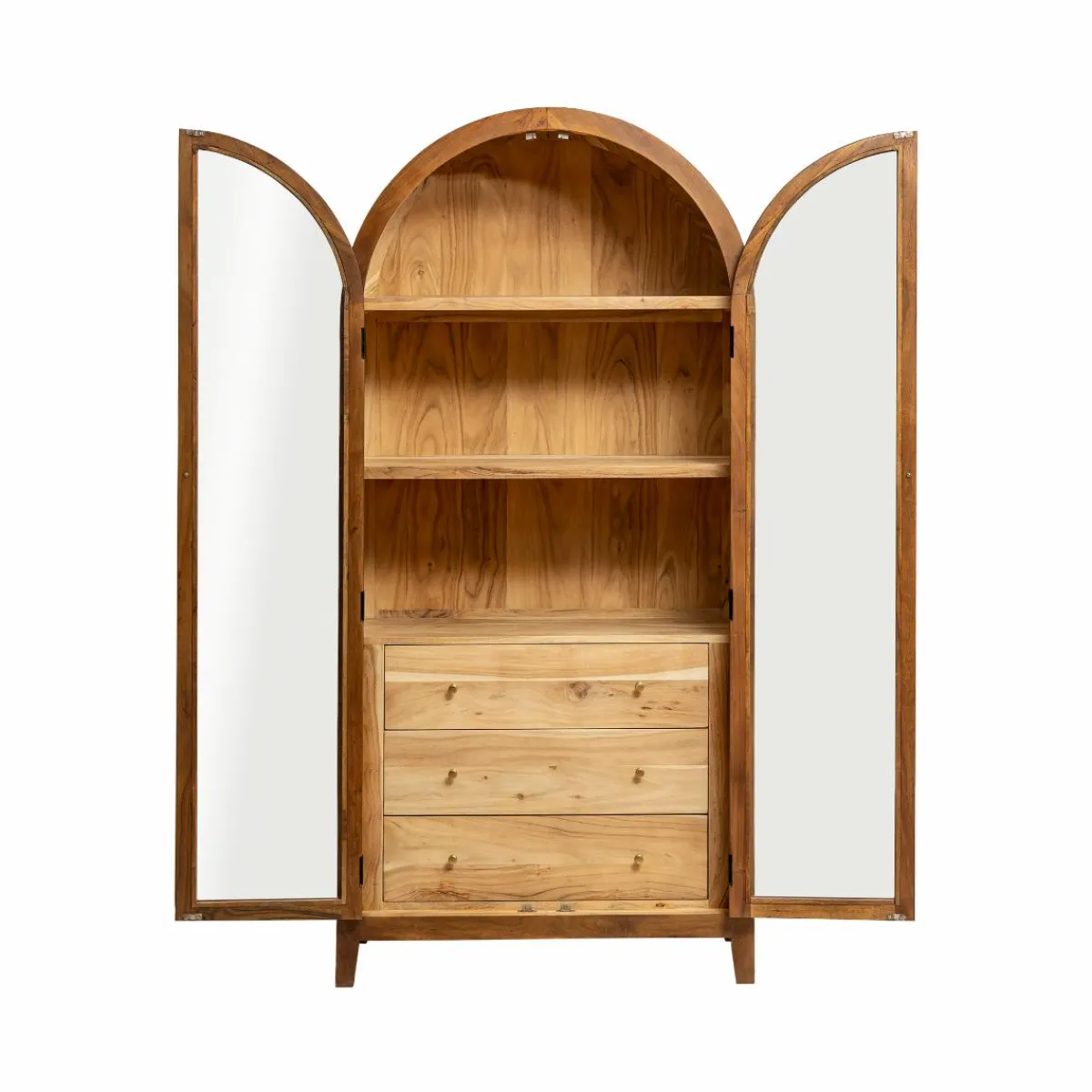 Made in Meubles Vitrine en bois d'acacia Néven