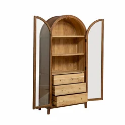 Made in Meubles Vitrine en bois d'acacia Néven
