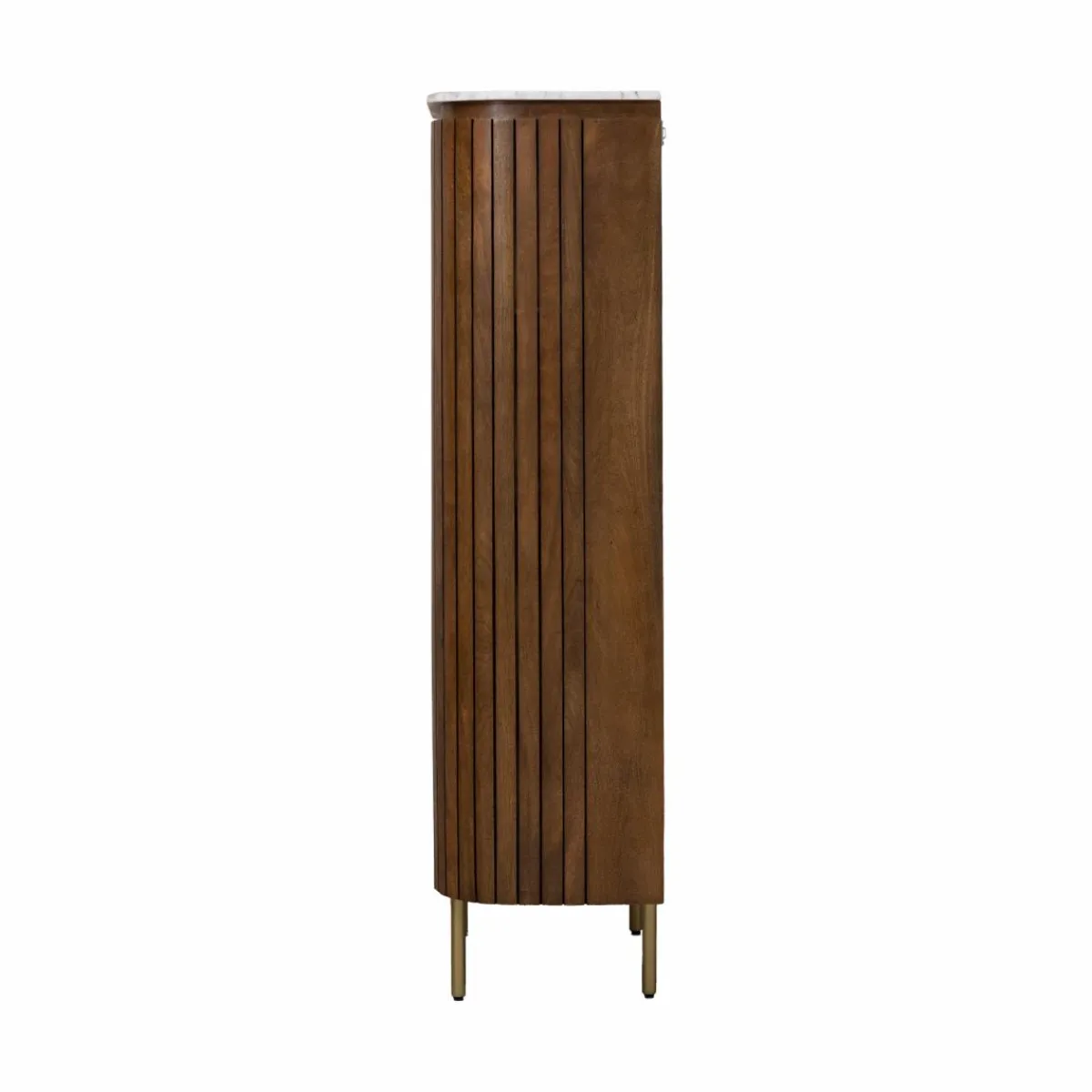 Made in Meubles Vitrine en bois de manguier et marbre Sienne