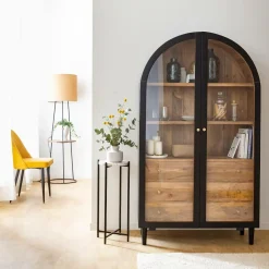 Made in Meubles Vitrine en bois de manguier Paulo