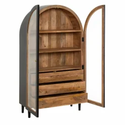 Made in Meubles Vitrine en bois de manguier Paulo