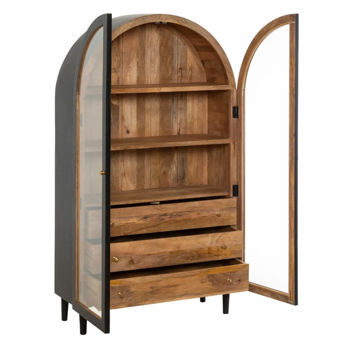 Made in Meubles Vitrine en bois de manguier Paulo