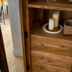 Made in Meubles Vitrine en bois de manguier Paulo