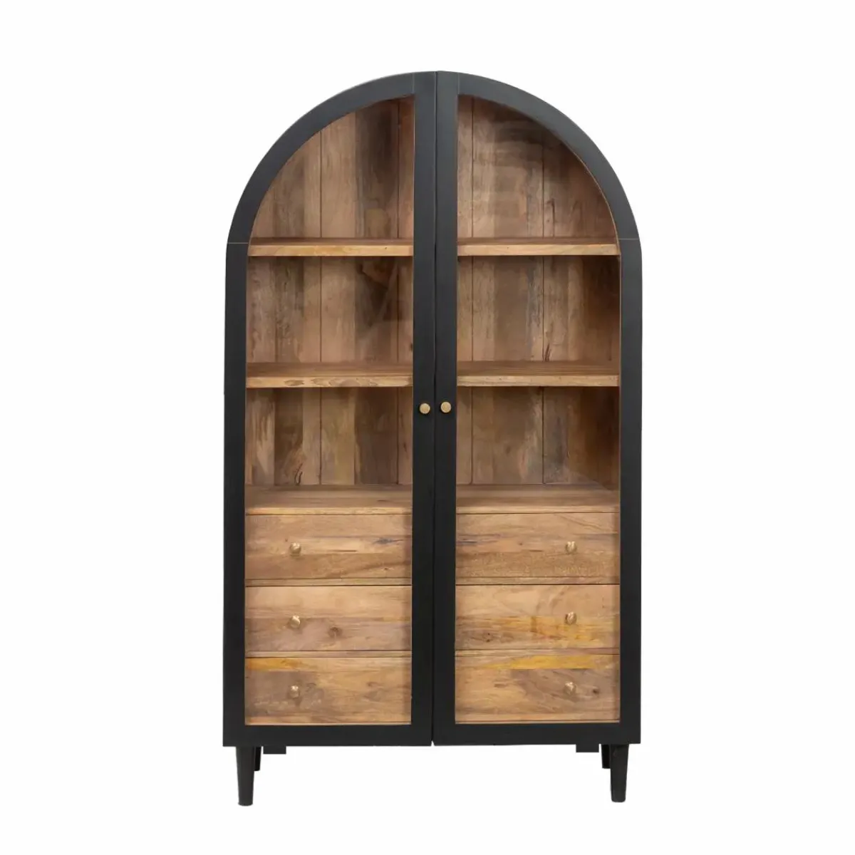 Made in Meubles Vitrine en bois de manguier Paulo