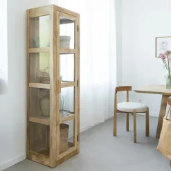 Made in Meubles Vitrine en bois de manguier Juliet