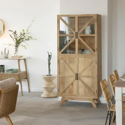Made in Meubles Vitrine en bois de manguier Thalia