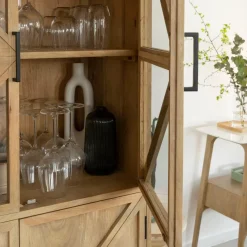 Made in Meubles Vitrine en bois de manguier Thalia