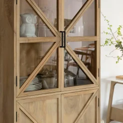 Made in Meubles Vitrine en bois de manguier Thalia
