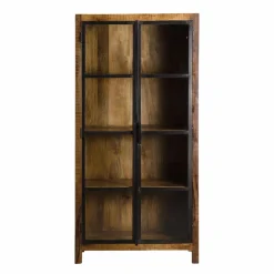 Made in Meubles Vitrine en bois de manguier et métal Ambroisa