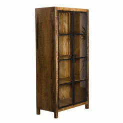 Made in Meubles Vitrine en bois de manguier et métal Ambroisa