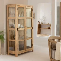 Made in Meubles Vitrine en bois de manguier Amaris